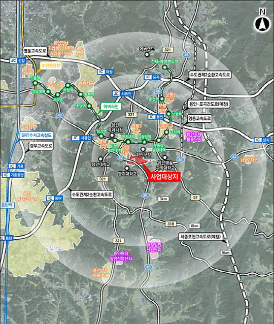 용인중앙공원 공급촉진지구 위치도/사진제공=용인특례시
